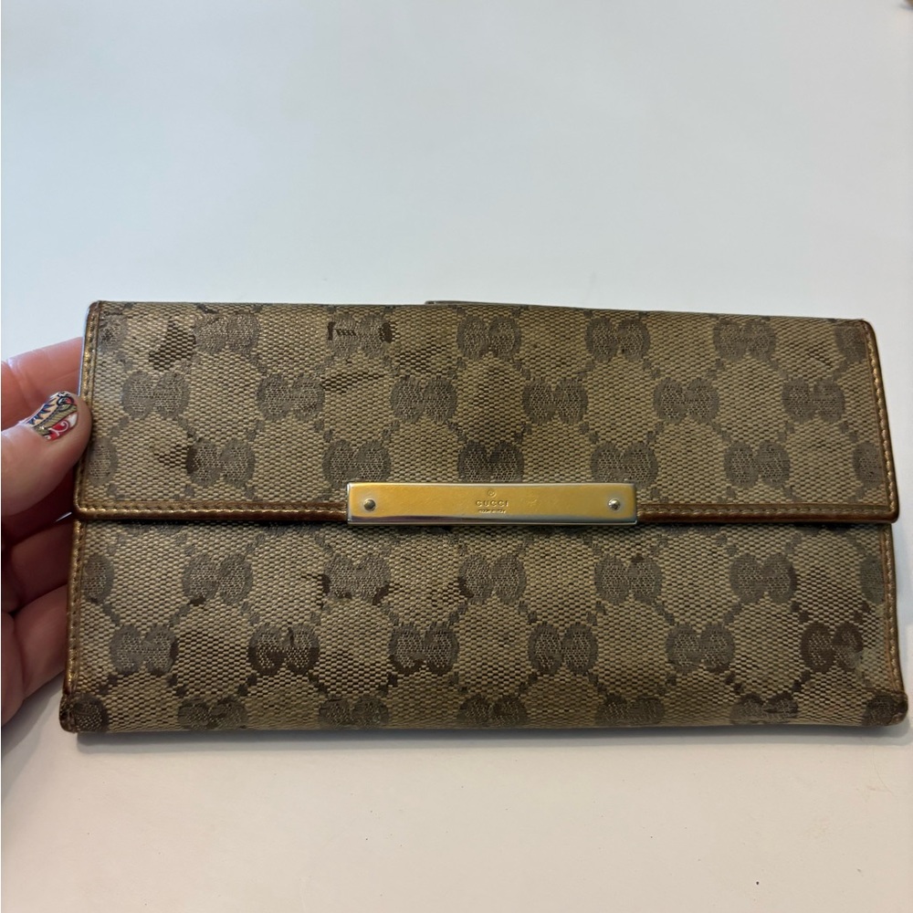 Gucci GG long Brown Monogram Canvas Wallet - Picture 1 of 15